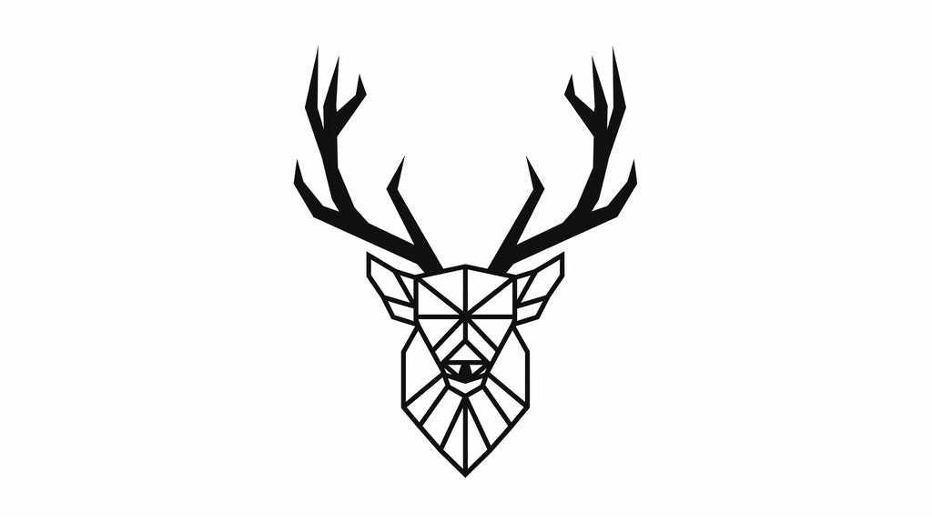 Geometric deer line art wallpaper design file showing precise black and white pattern