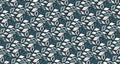 Modern geometric leaf wallpaper in blue and white showcased in a bright, contemporary living room setting