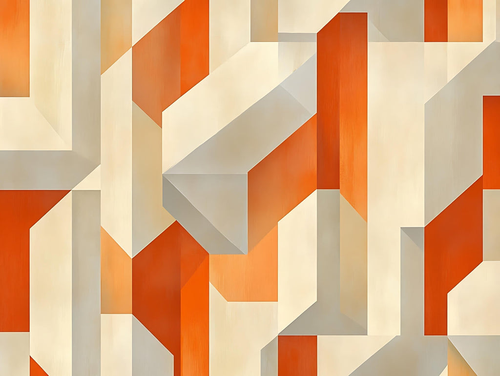 Orange and beige geometric pattern design file showing precise angular details