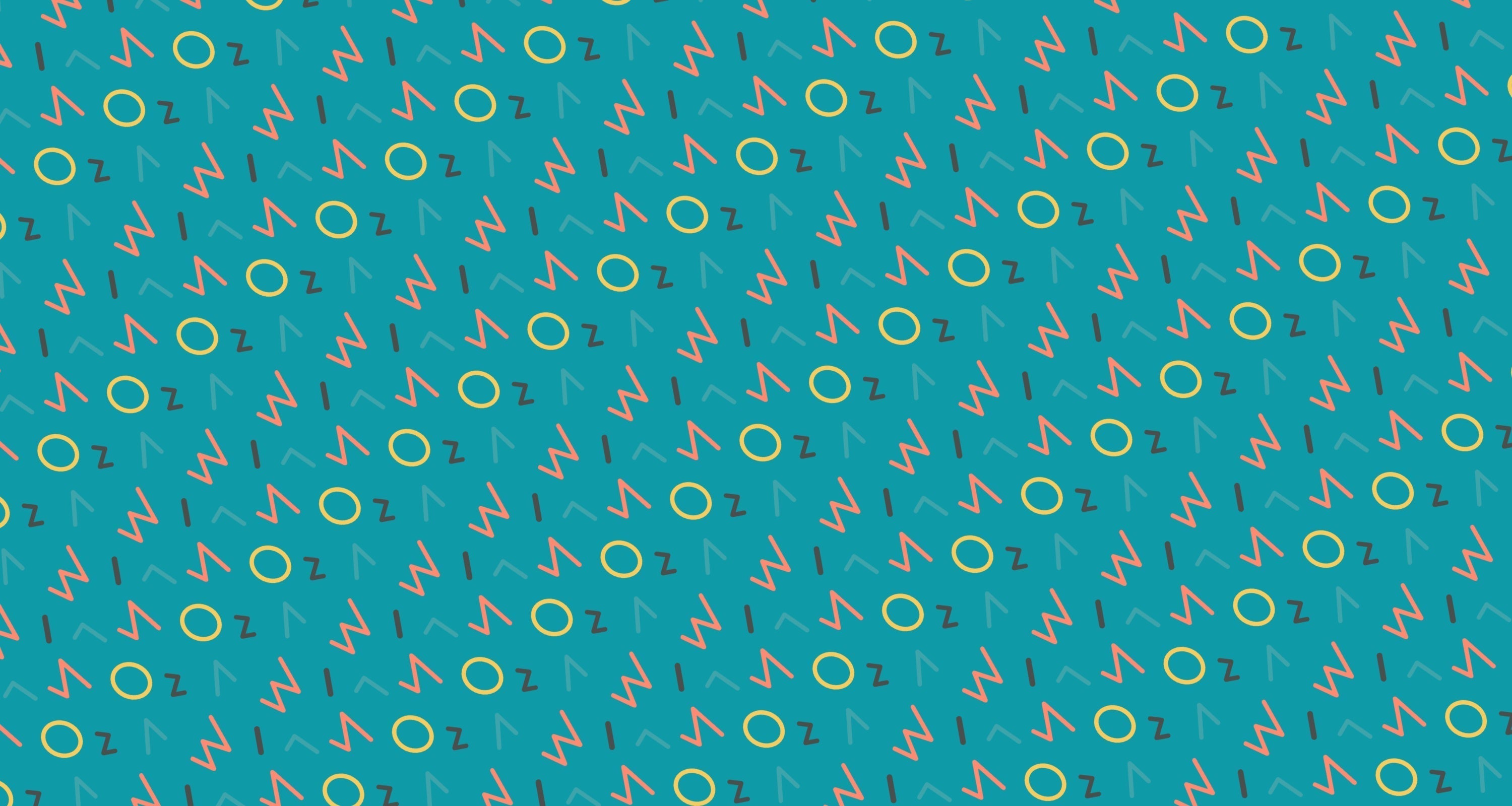 Geometric pattern wallpaper design file showing modern coral and yellow shapes on turquoise background