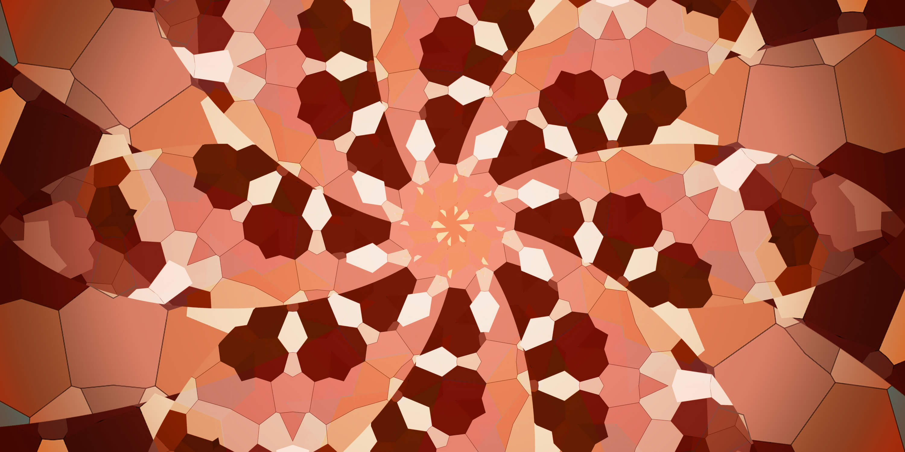 Design file showing detailed geometric pattern with warm terracotta tones and honeycomb shapes