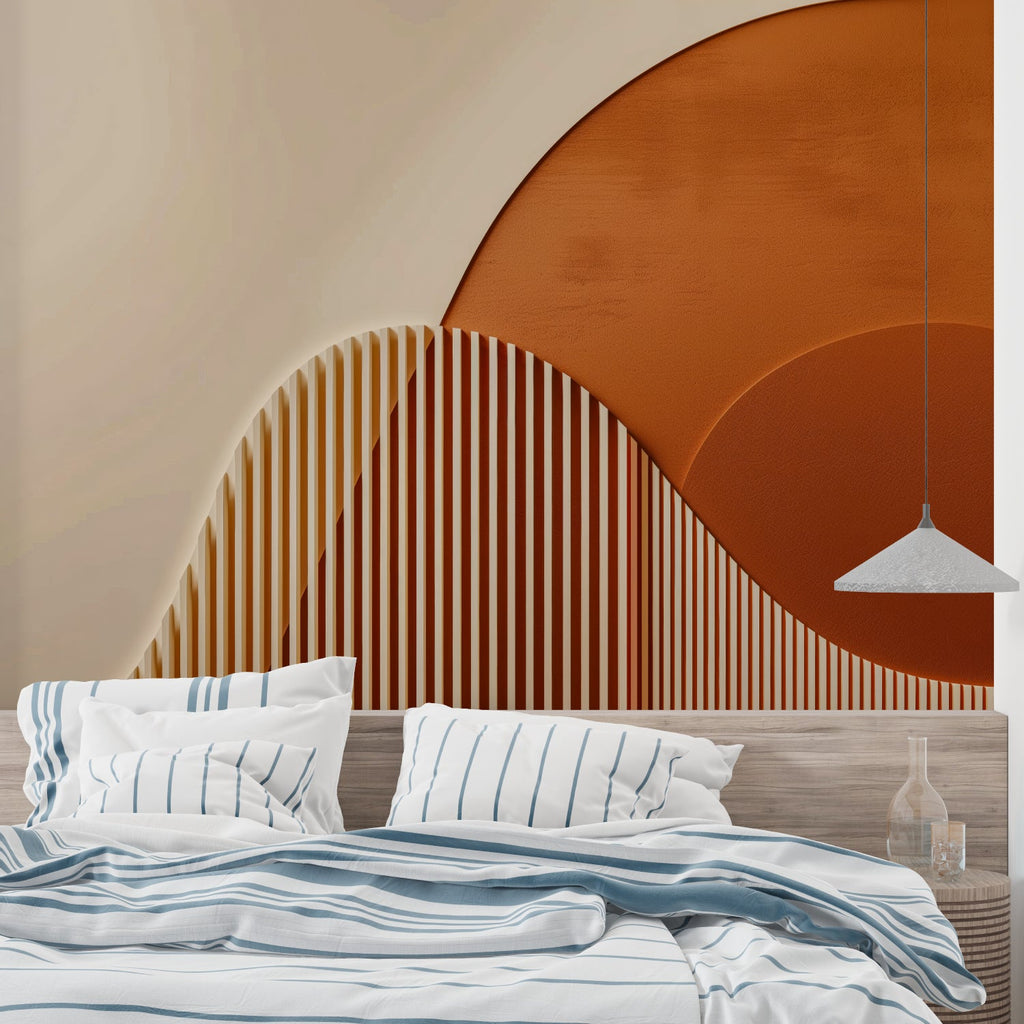 Terracotta Arch Pattern in modern entryway with minimal decor