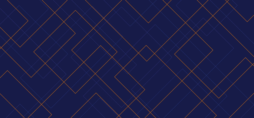 Design file showing intricate navy blue geometric pattern with golden line details