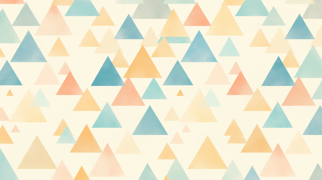Pastel geometric triangle wallpaper design file showing seamless pattern and color details