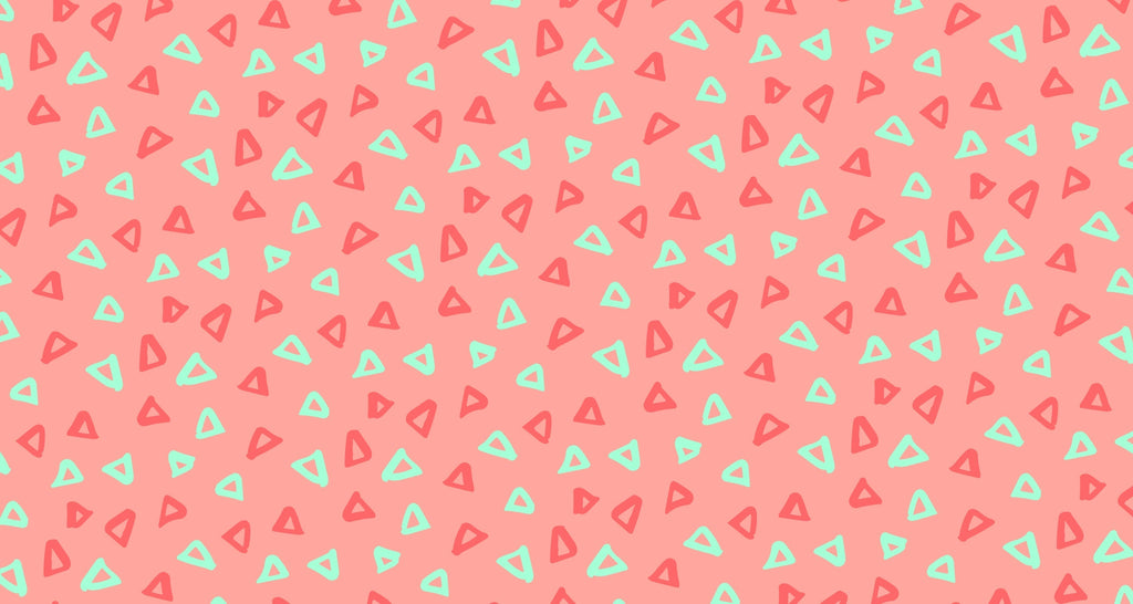 Pink triangle pattern design file showing repeating geometric shapes with mint green accents