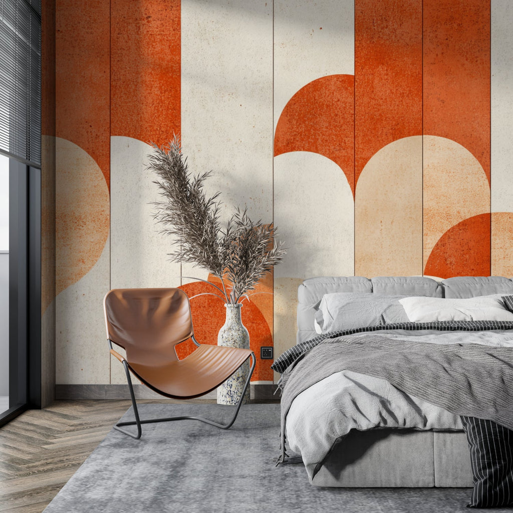 Art deco geometric pattern making a stunning impact in a home office