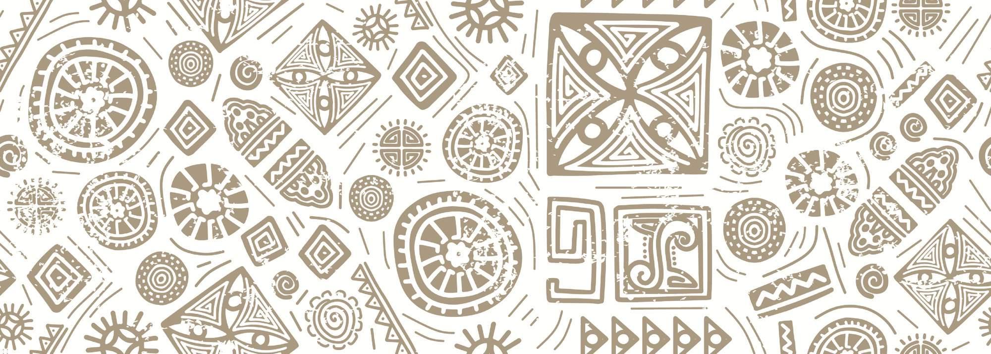 Geometric tribal pattern design file showing intricate beige motifs on white background