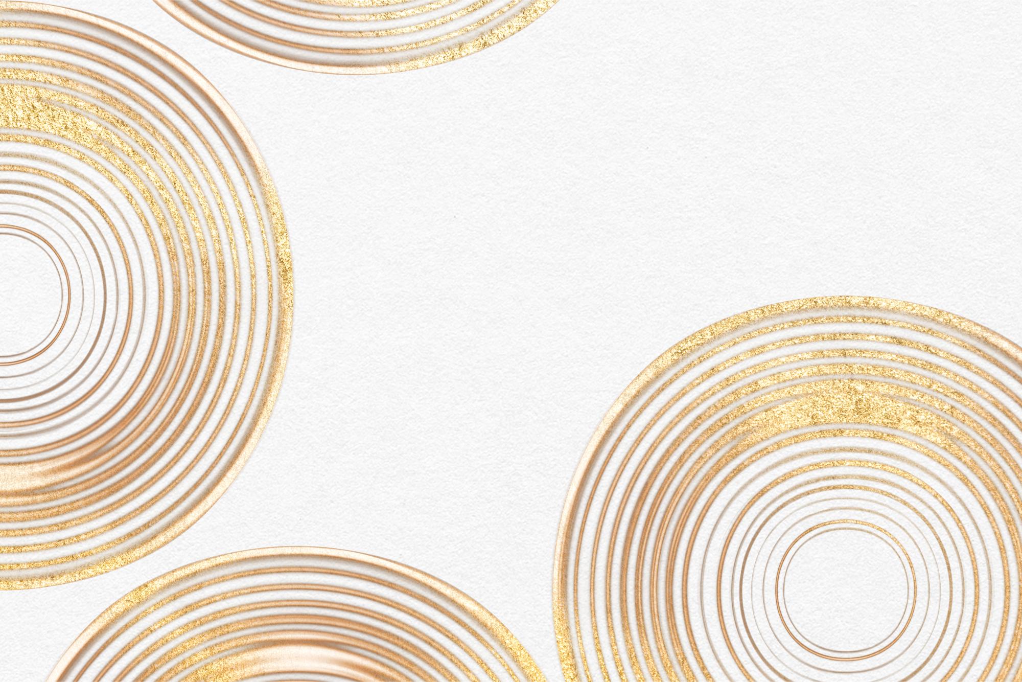 White and gold circular geometric wallpaper design file showing detailed pattern and texture
