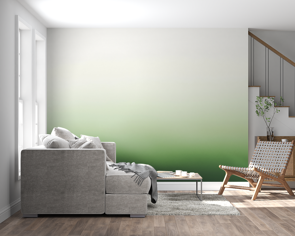 Modern gradient wallpaper transforming a contemporary bedroom setting
