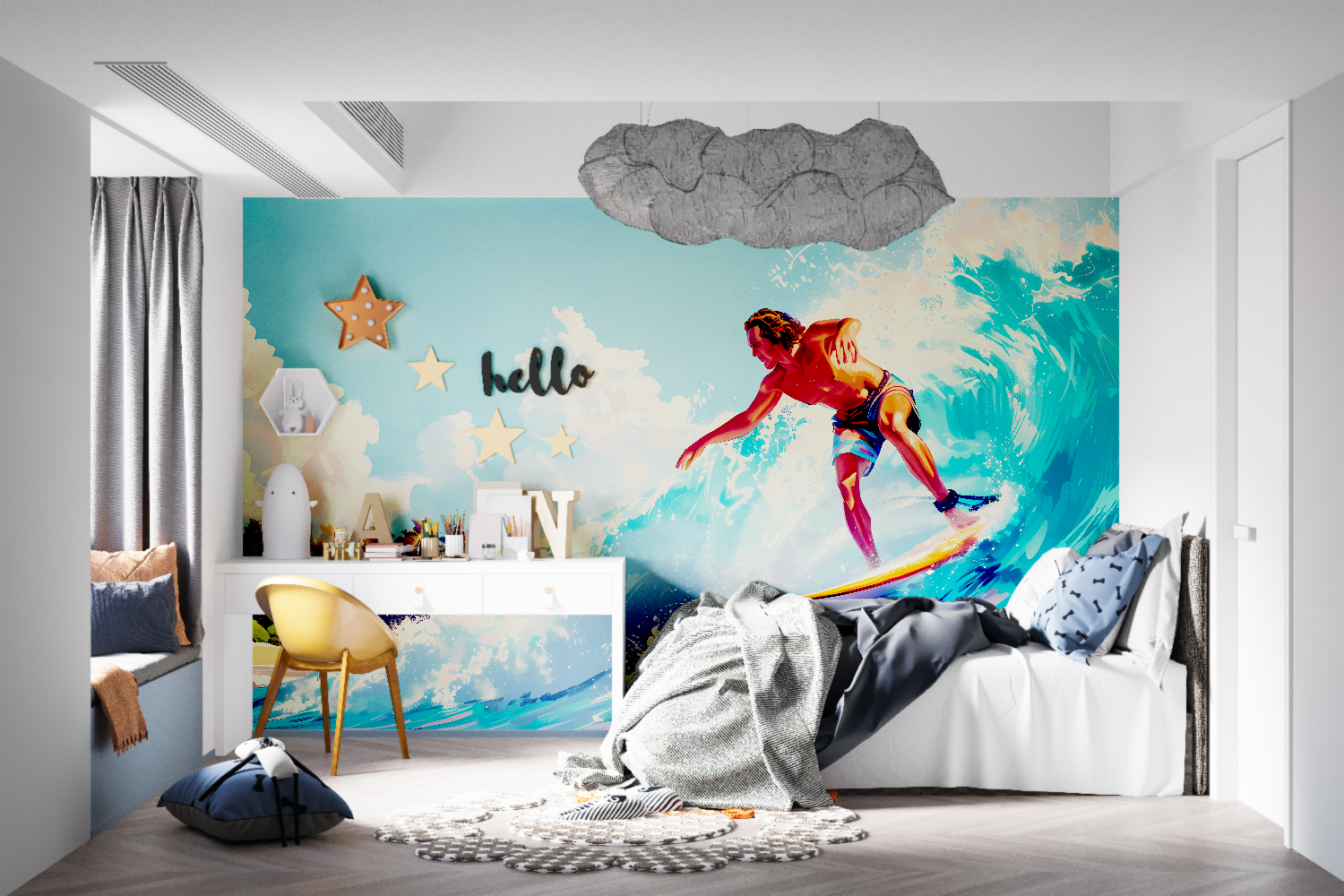 Graffiti wall design adding street style to a contemporary workspace
