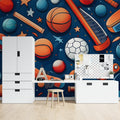 Graffiti wall mural bringing urban flair to modern living room with grey sofa
