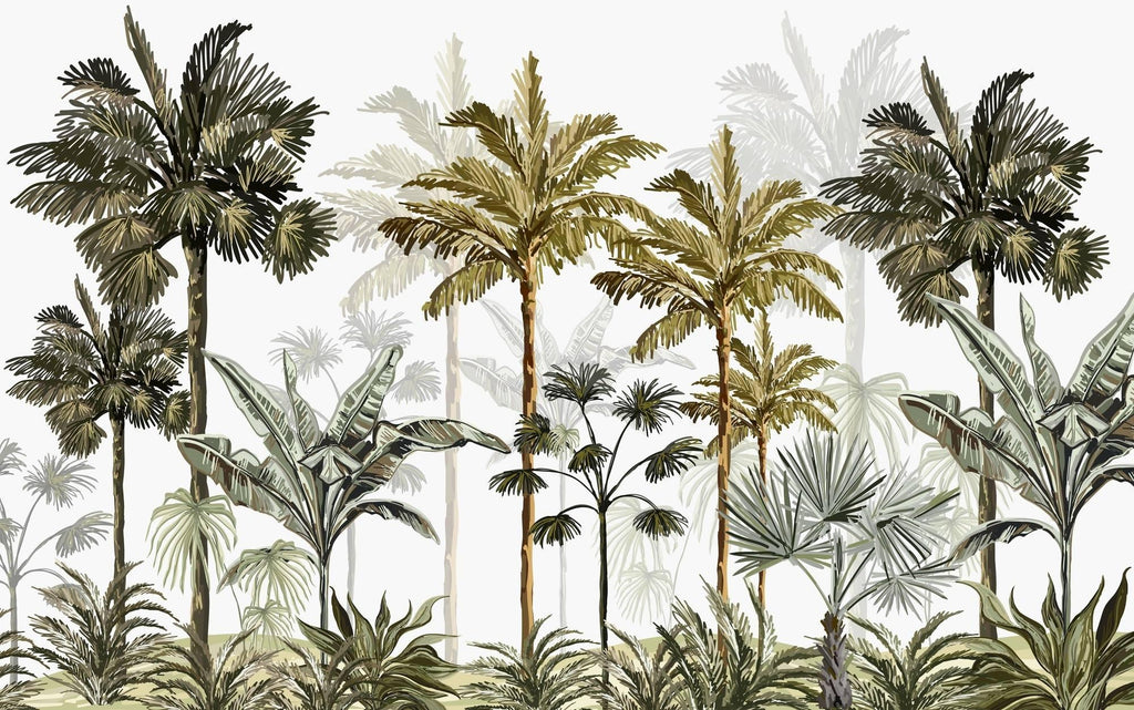 Tropical Mural Wallpaper | Vintage Palm Tree Paradise