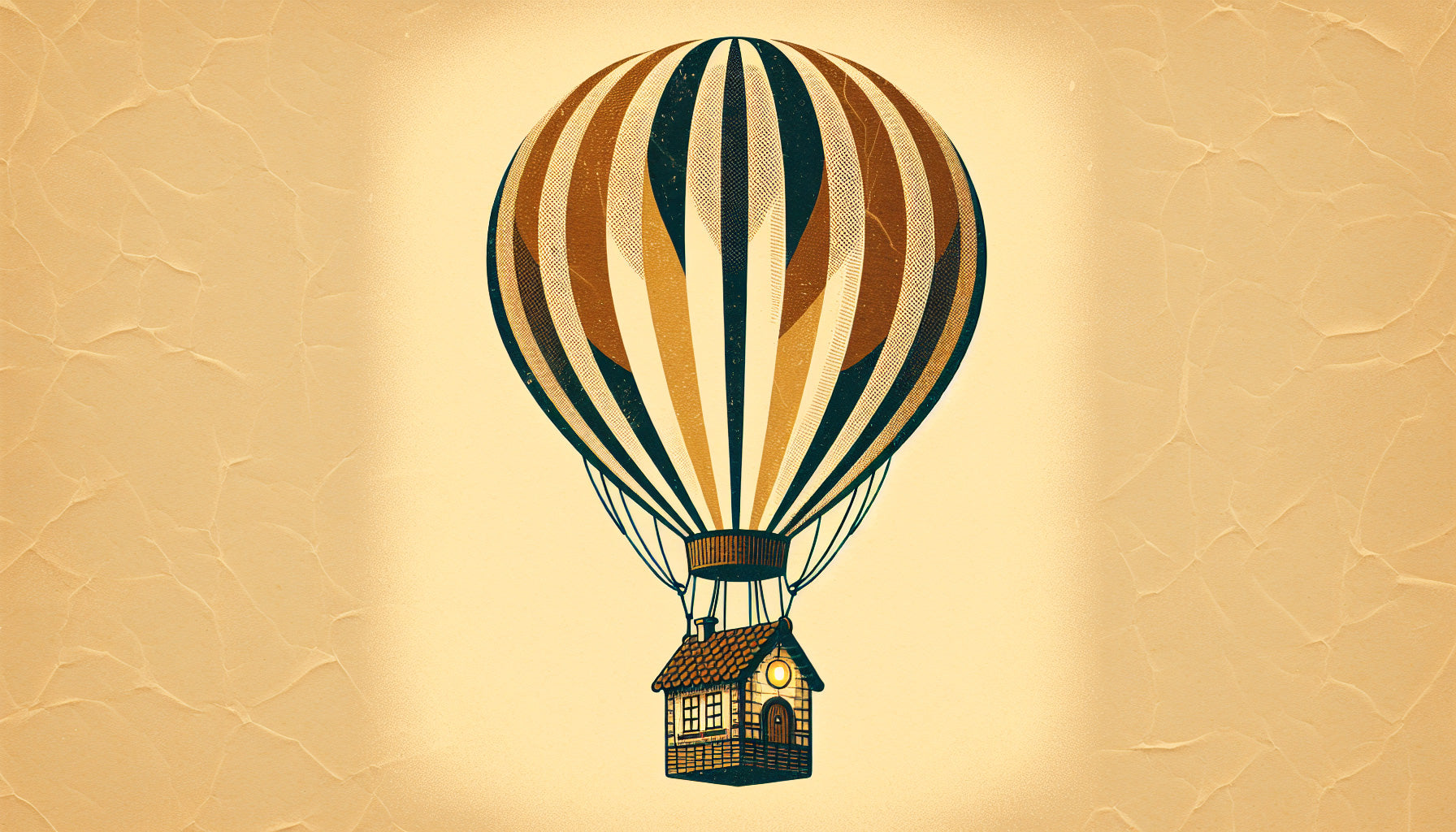 Hot air balloon vintage stripes design file showing full pattern and rich color detail