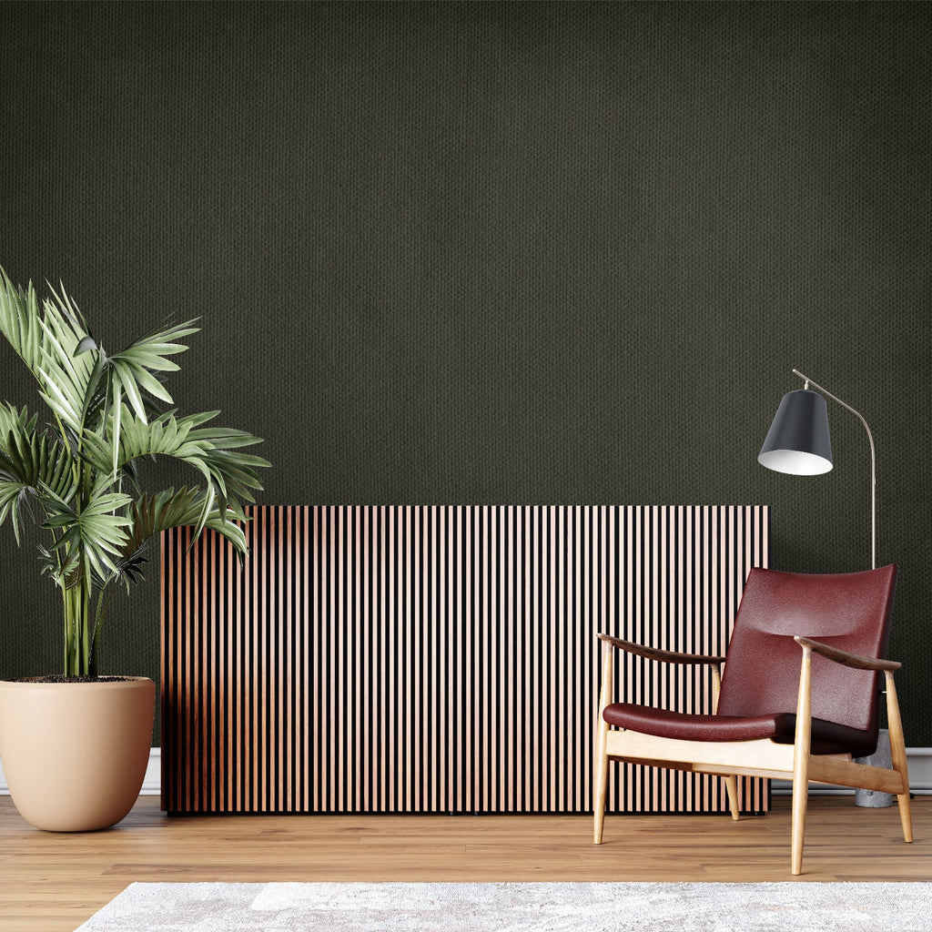 Industrial style green wall mural in contemporary dining space
