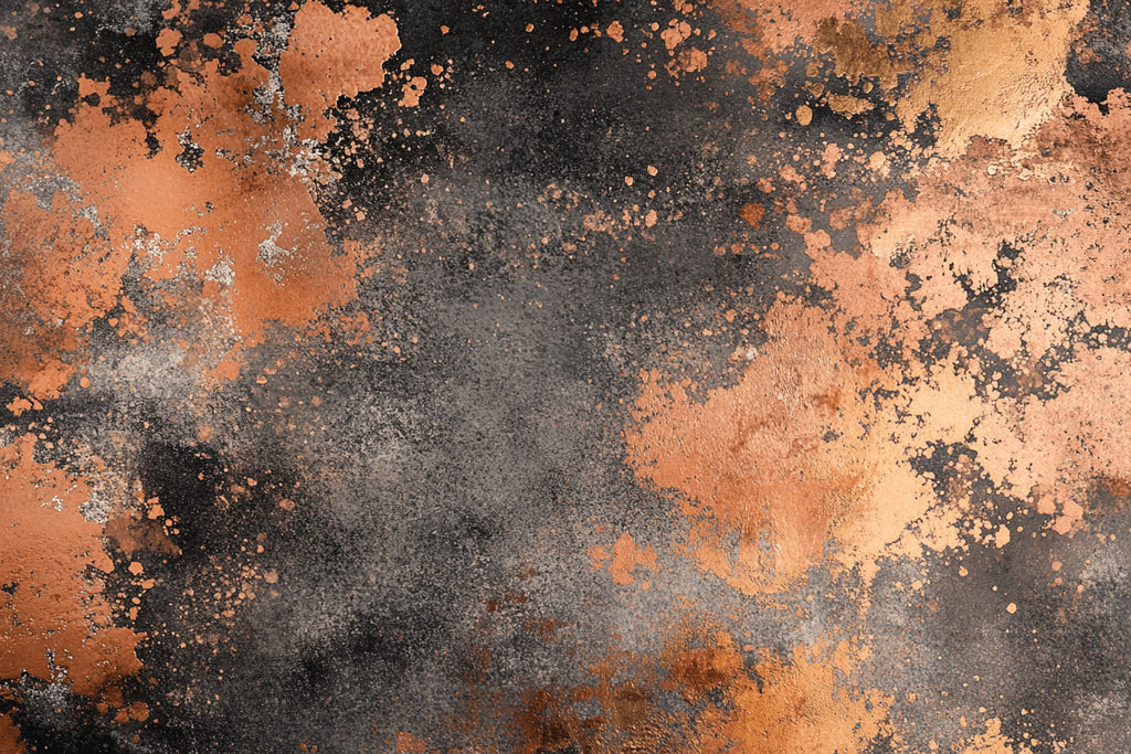 Design file showing oxidized copper and terracotta pattern detail