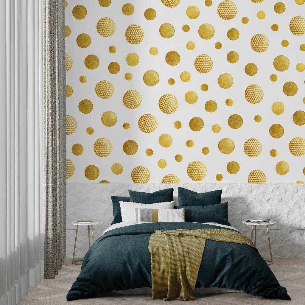 Industrial gear wallpaper in modern office space showing metallic steampunk design