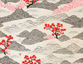 Japanese cherry blossom wallpaper creating a peaceful atmosphere in a modern living room with natural light