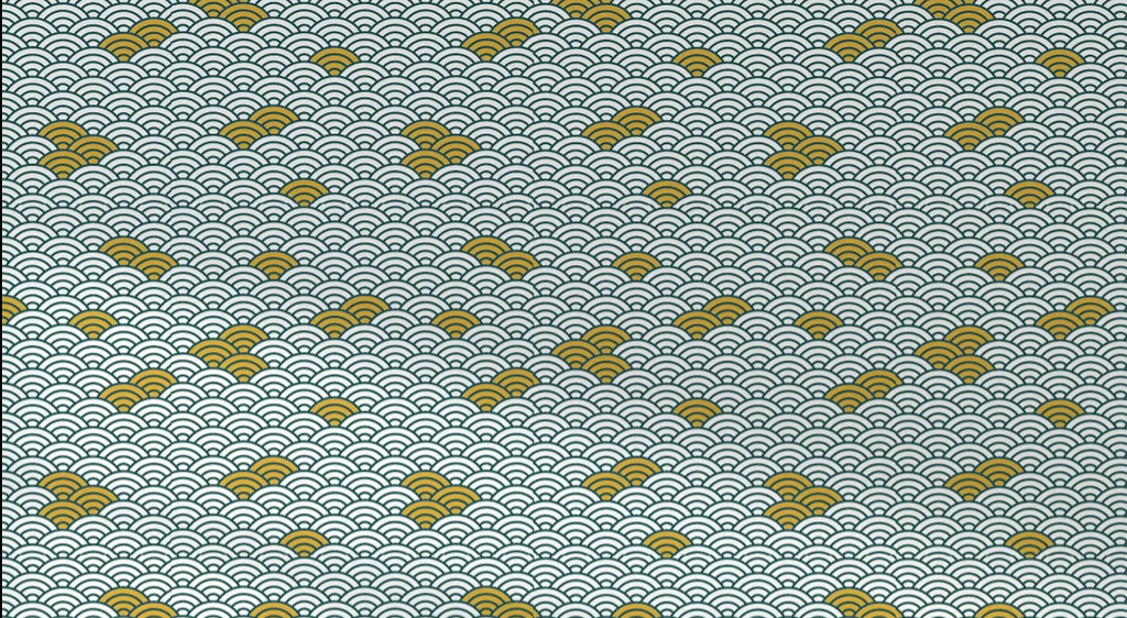 Japanese wave pattern design file showing intricate gold and white wave details
