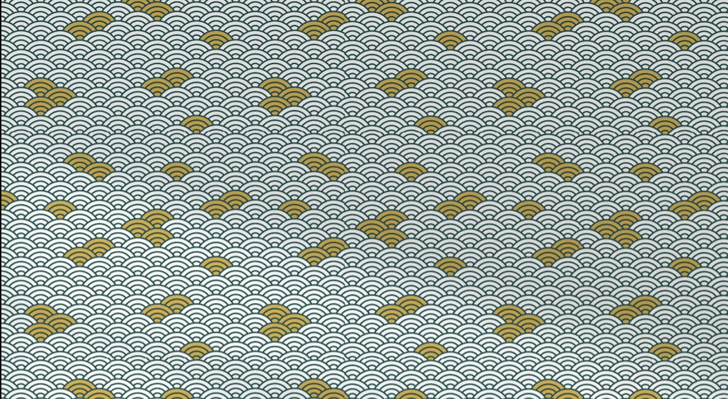 Japanese wave pattern design file showing intricate gold and white wave details