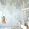 Jungle Animals Wallpaper creating a playful atmosphere in a modern nursery with natural light