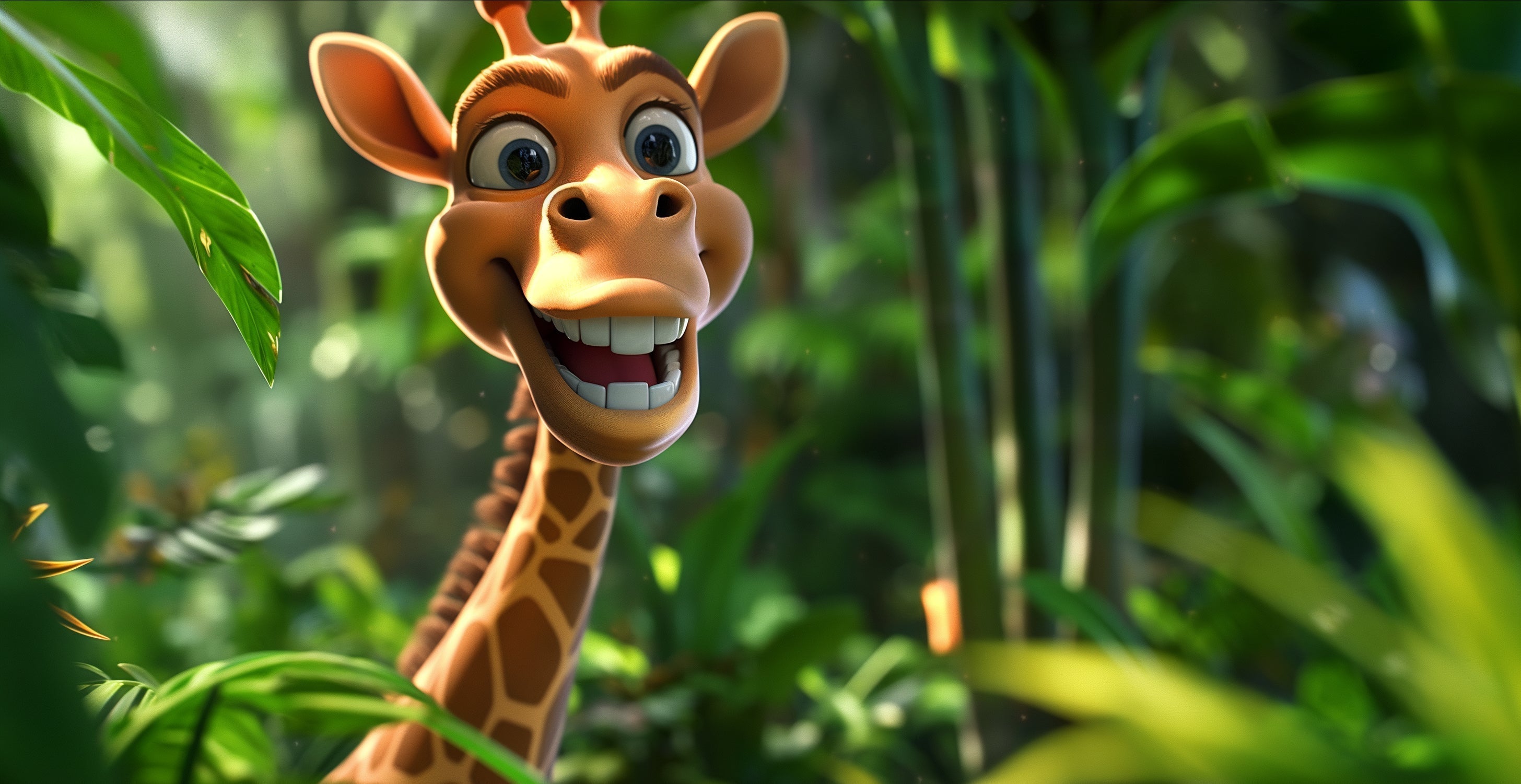 3D Giraffe Jungle Wallpaper design file showing detailed tropical pattern and character artwork