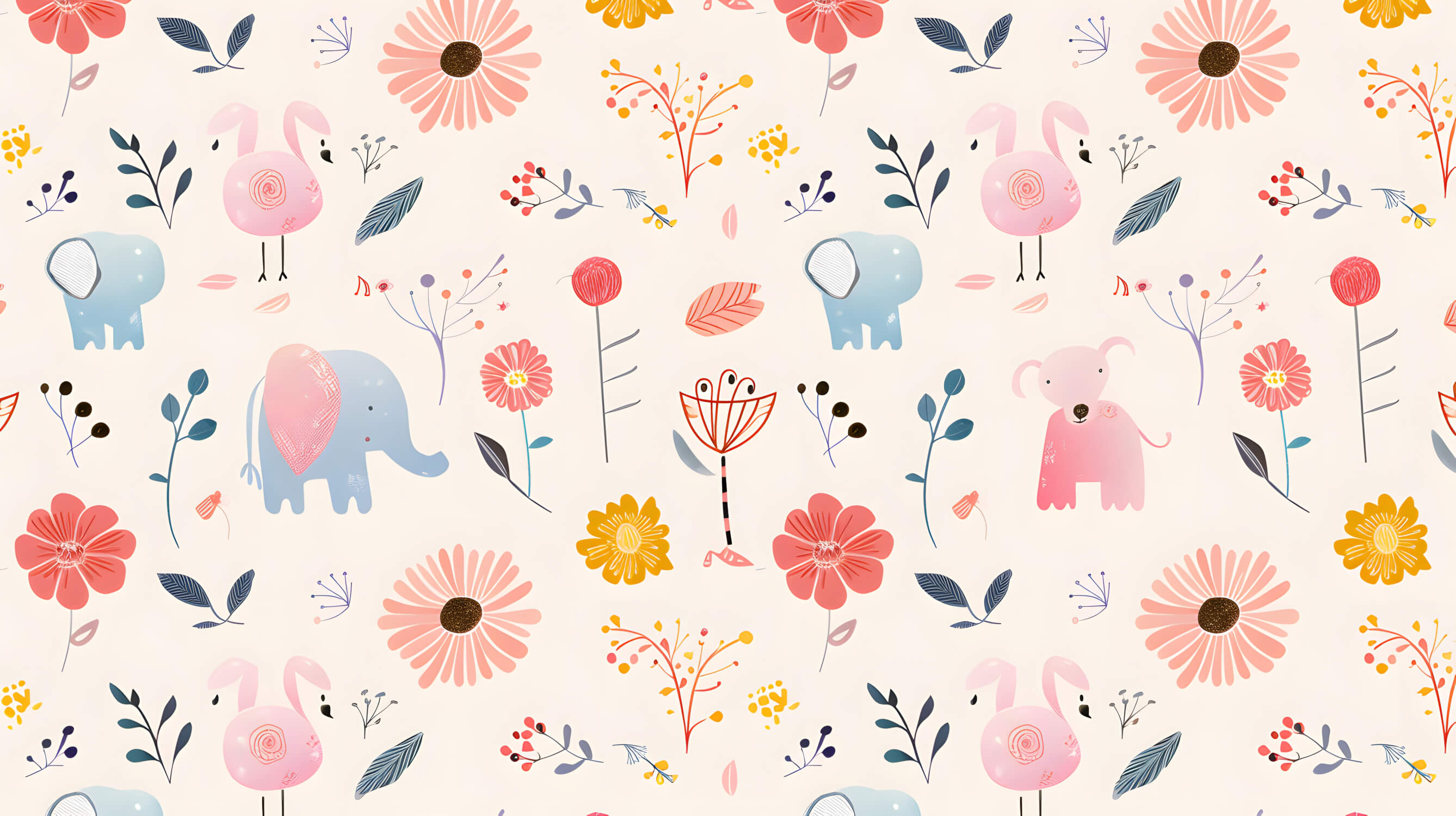 Floral and animal wallpaper design file showing pattern details and true colors