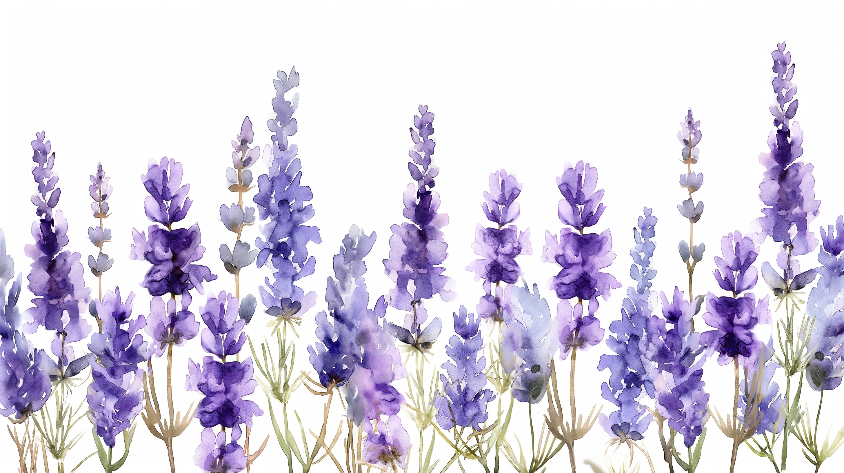 Lavender floral wallpaper mural creating a peaceful atmosphere in a bright modern bedroom with natural light