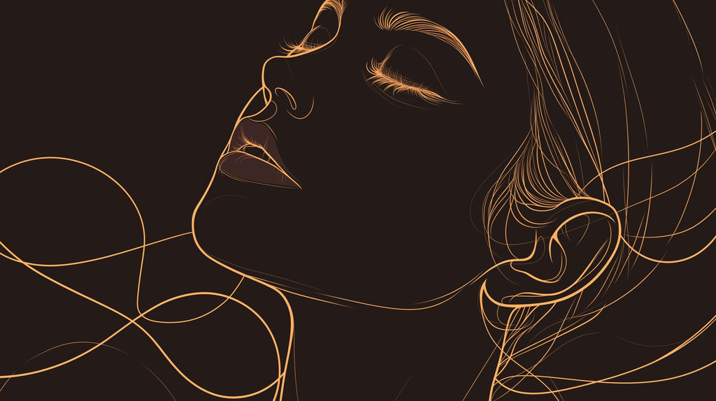 Line art portrait wallpaper design file showing intricate black and white pattern