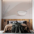 Minimalist line art wallpaper creating a serene atmosphere in a modern dining room with clean lines and natural light