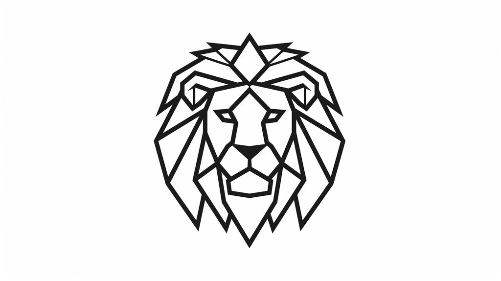 Geometric Lion Wallpaper design file showing detailed black and white pattern