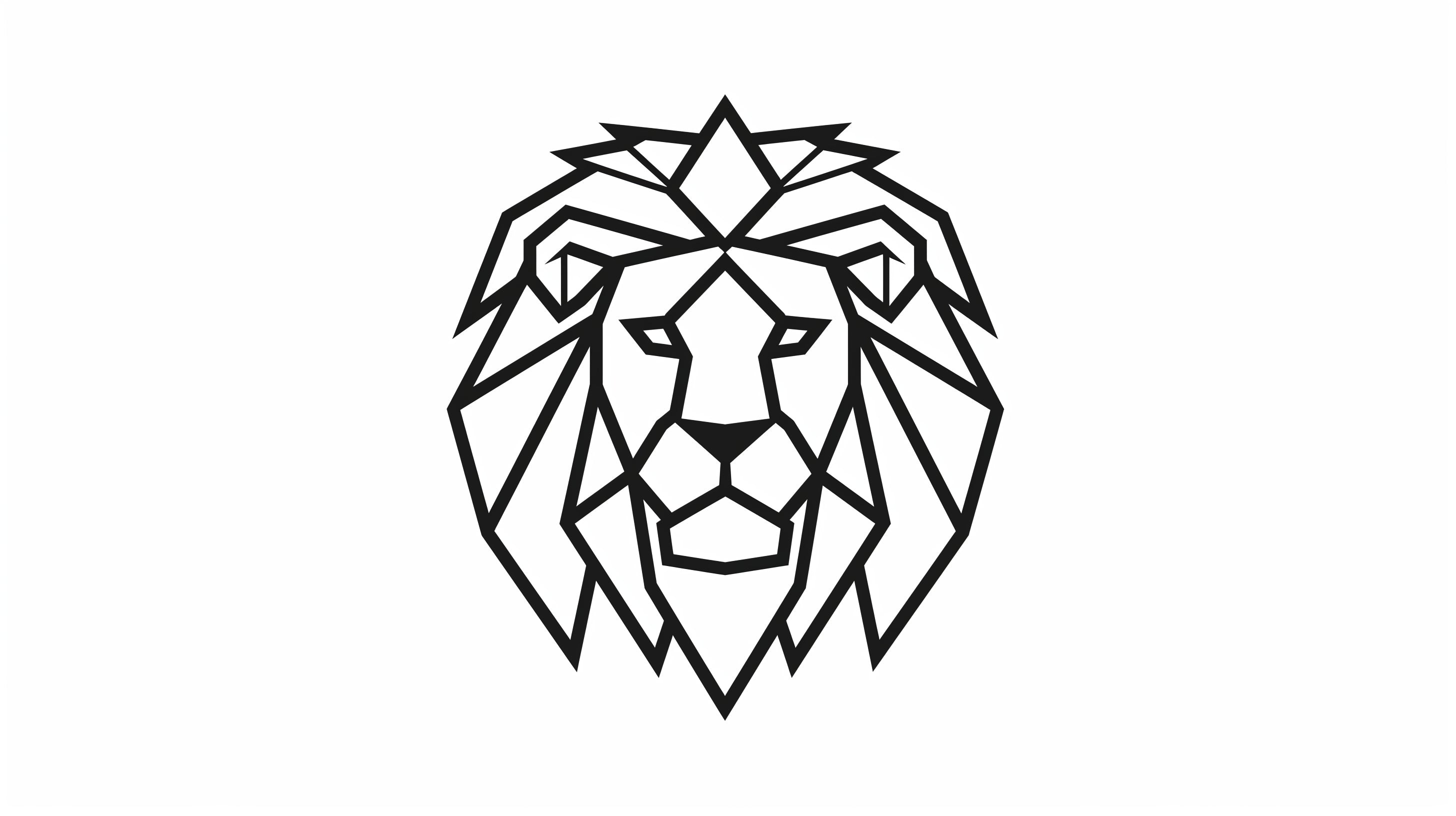 Geometric Lion Wallpaper design file showing detailed black and white pattern