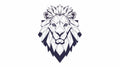 Geometric Lion Wallpaper creating a striking focal point in a modern minimalist living room with black and white decor