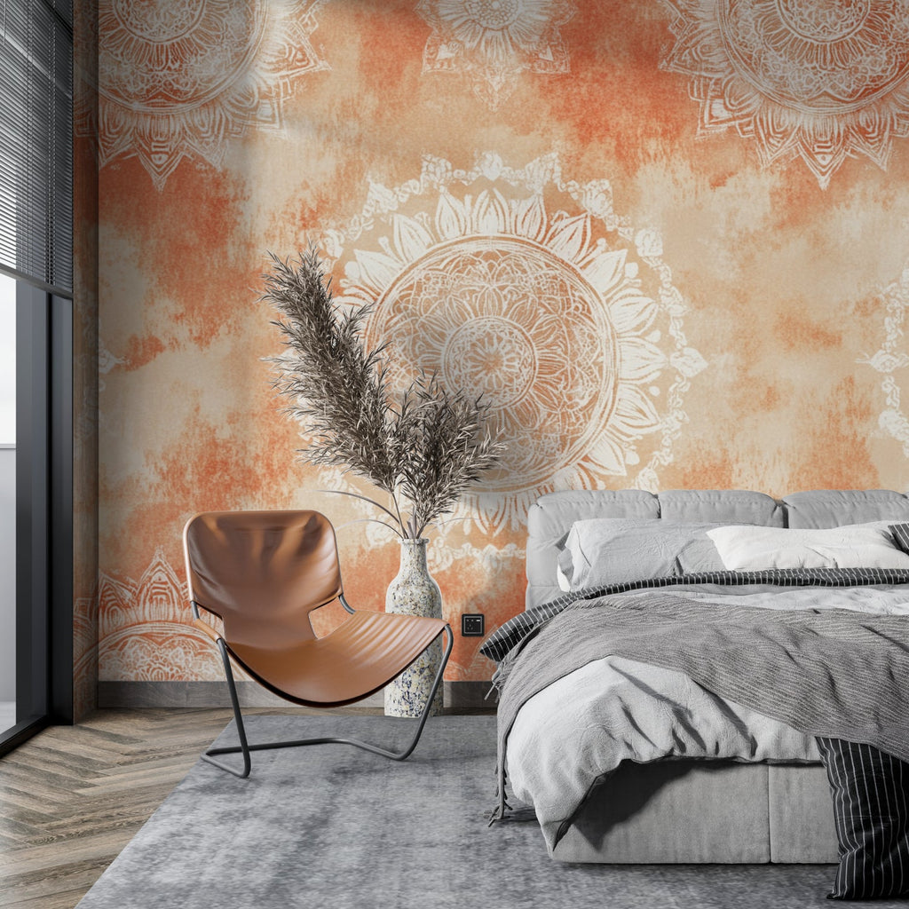 Mandala wall design making a statement in a meditation room
