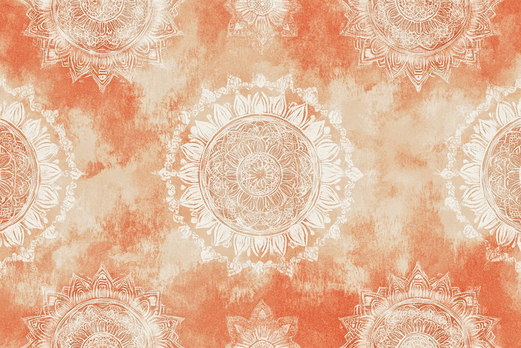 High-resolution design file showing intricate mandala pattern on terracotta background