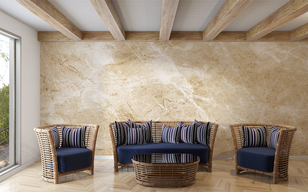 Design file showing detailed beige marble pattern with natural veining texture
