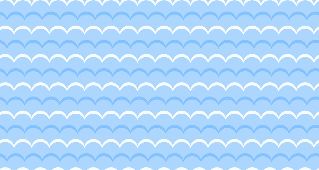 Blue wave pattern design file showing detailed scalloped marine pattern