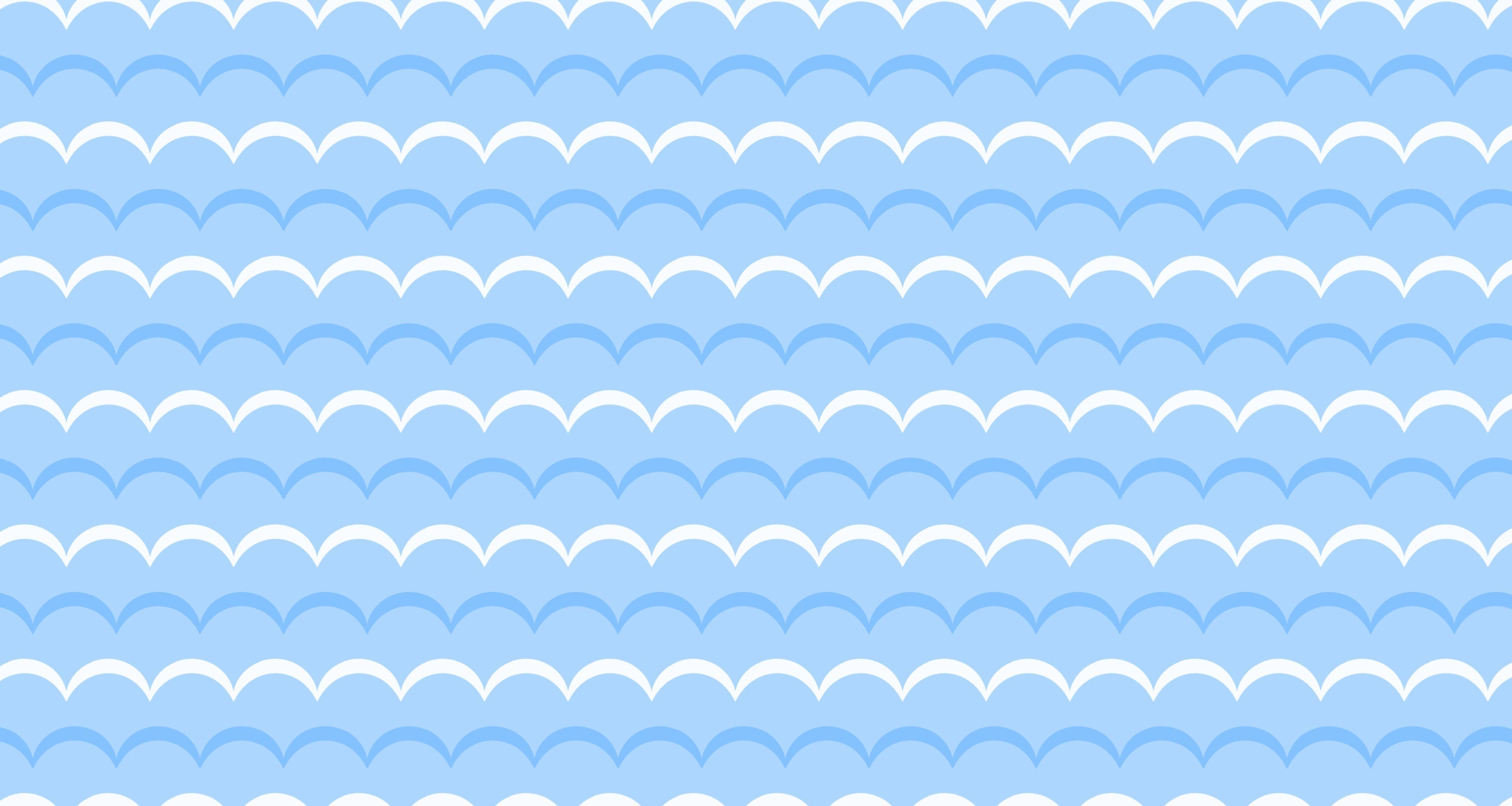 Blue wave pattern design file showing detailed scalloped marine pattern