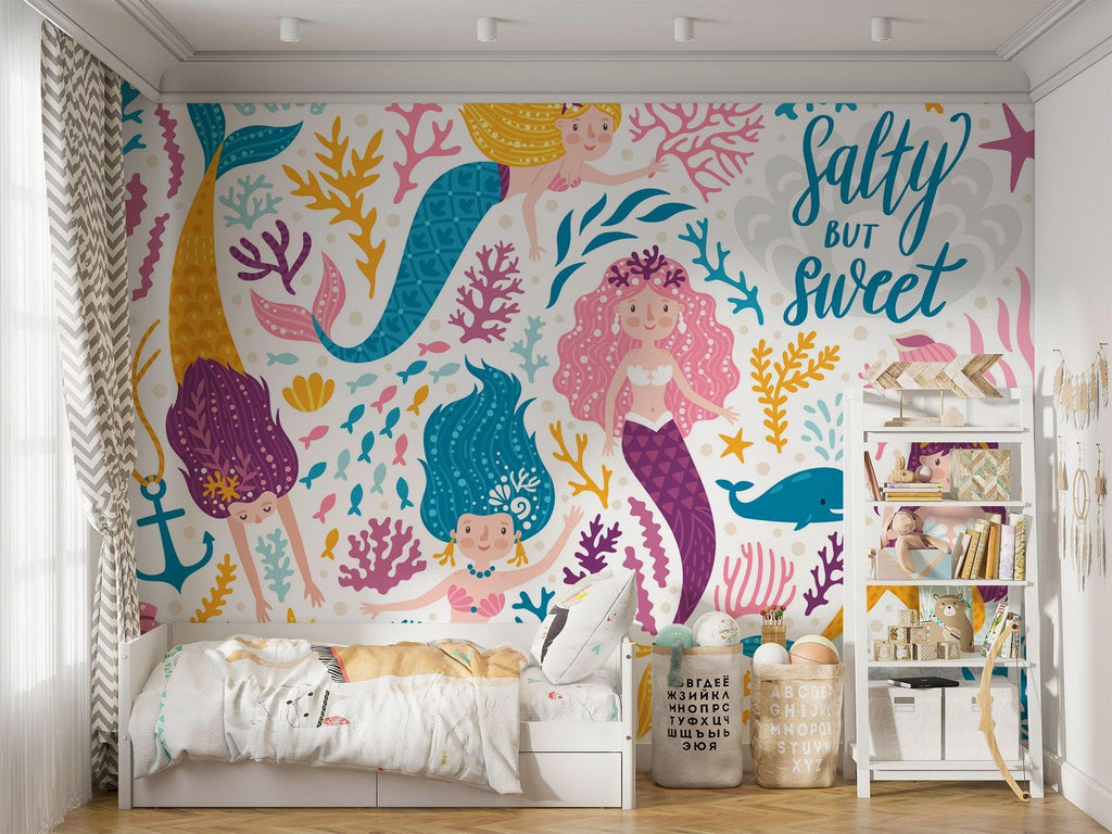 Underwater mural making a statement in a coastal-themed bathroom