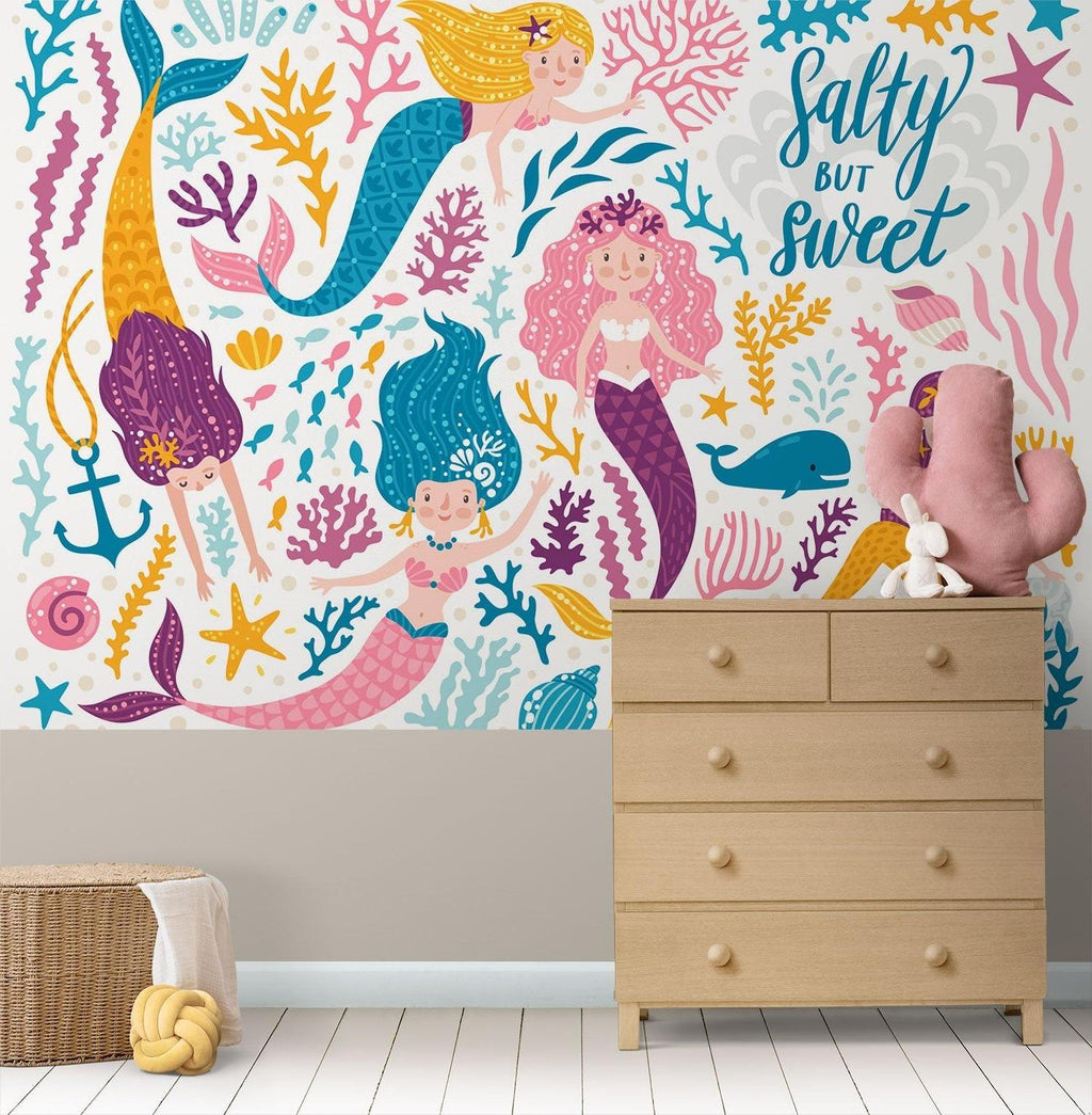 Ocean fantasy mural brightening up a child's study area
