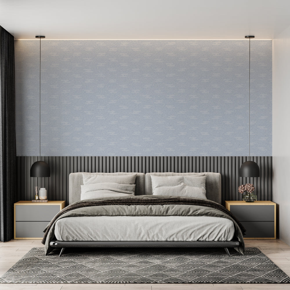 Modern textured wallpaper in home office space highlighting professional appeal