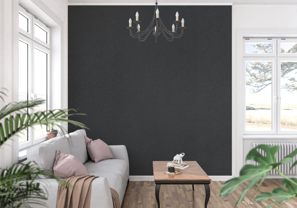 Contemporary grey wallpaper adding sophistication to a master bedroom