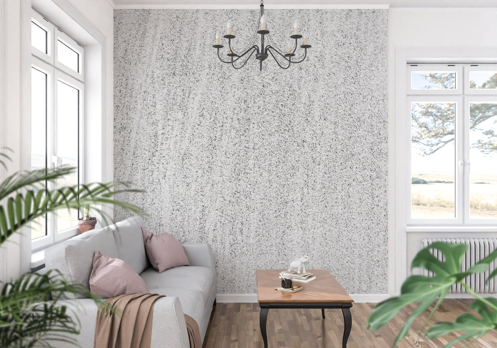 Modern grey wall design bringing texture to a dining room