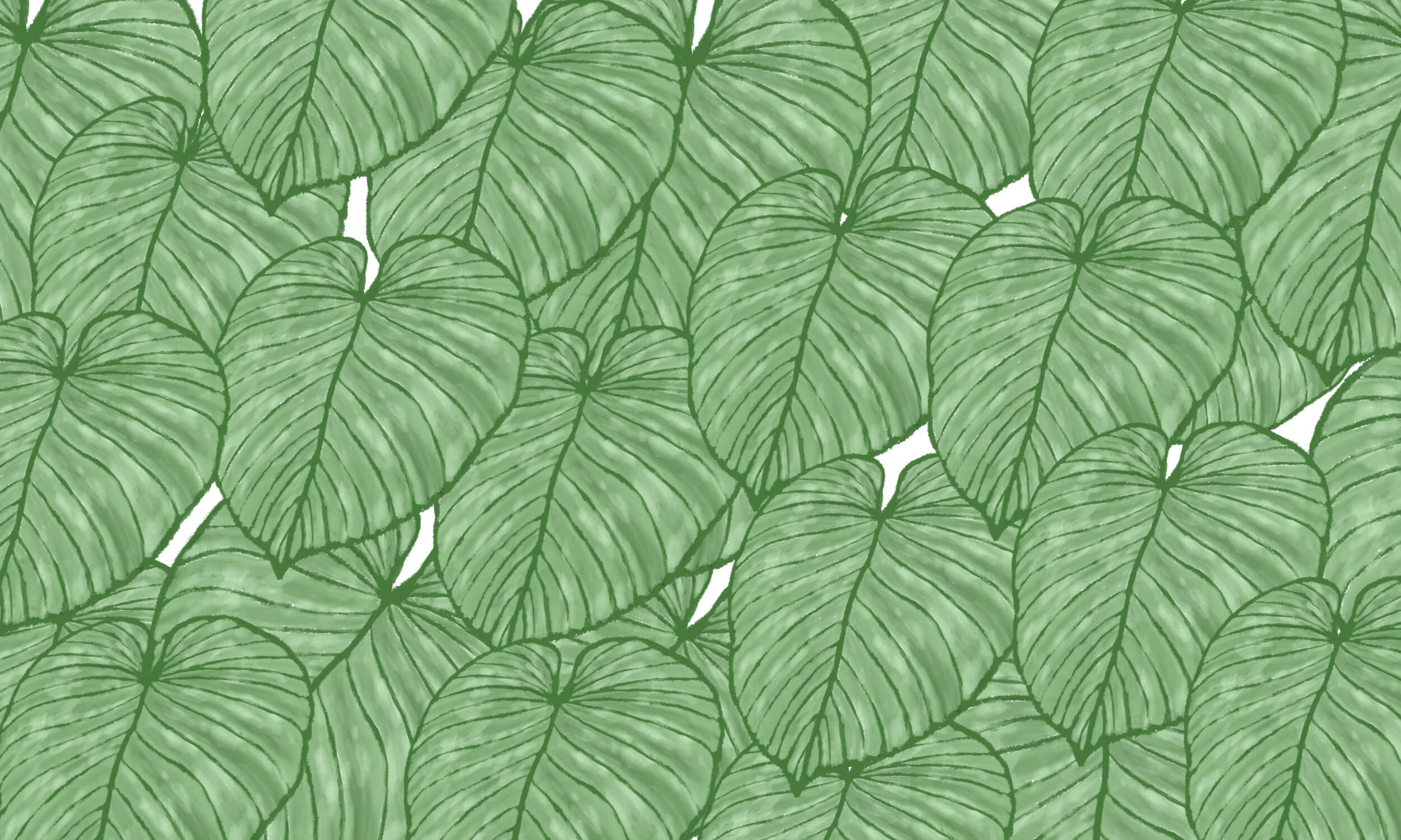 Monstera leaf wallpaper design file showing detailed tropical pattern and rich green tones