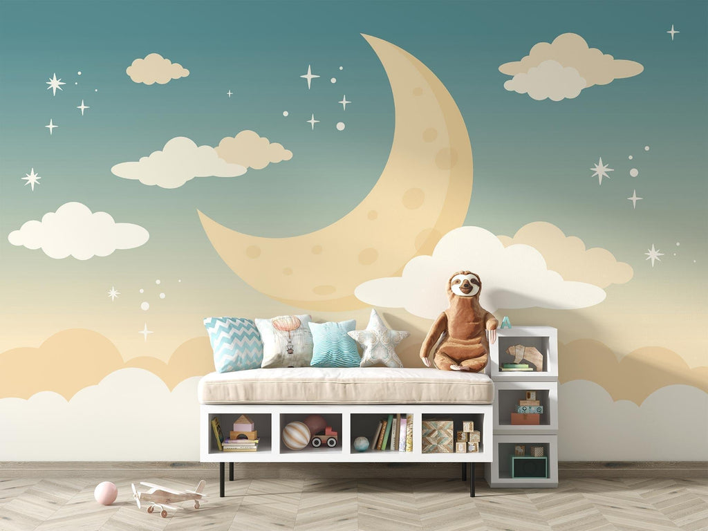 Night Sky Wallpaper creating magic in modern kids bedroom
