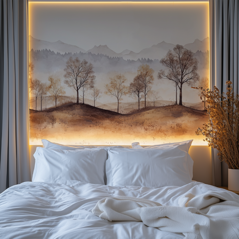 Nature Wall Mural in hallway showing seamless installation