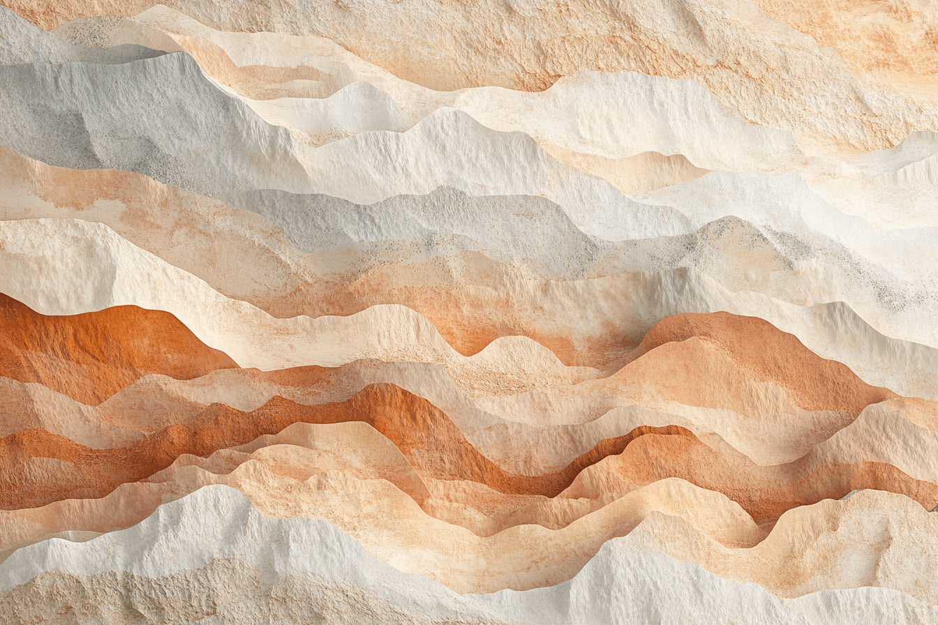 Abstract Mountain Wave design file showing terracotta and beige color palette