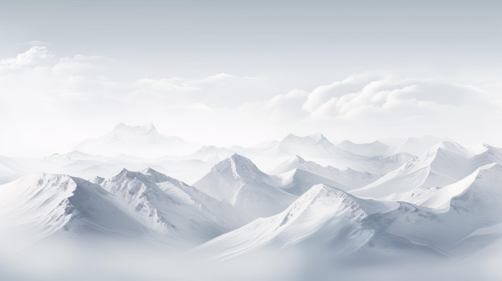 Mountain wallpaper design file showing watercolor texture and snowy peaks pattern