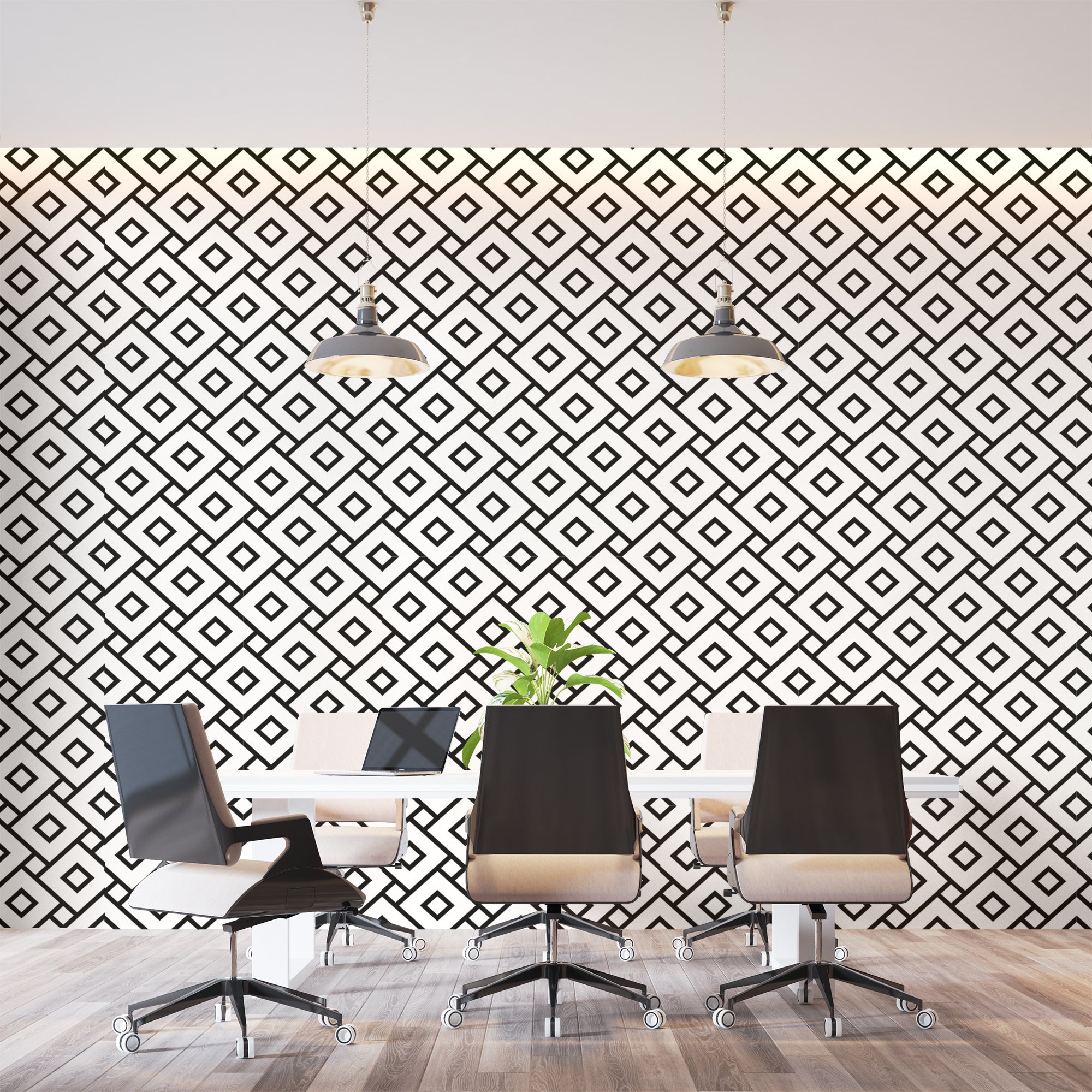 Music studio setup with 3D speaker wall mural adding professional atmosphere