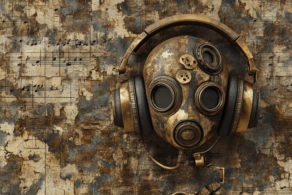 Steampunk music design file showing detailed mechanical and musical elements pattern