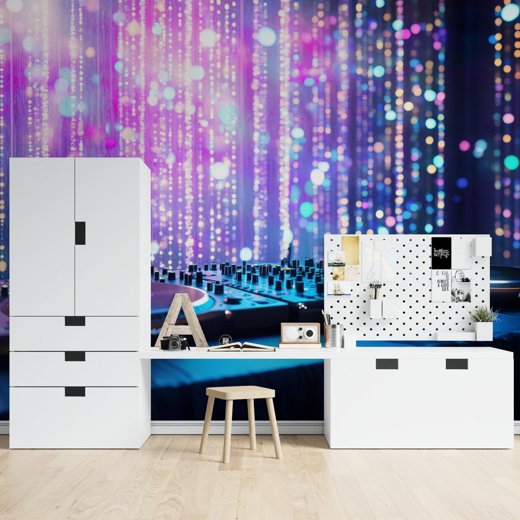 Music light show wallpaper transforming modern entertainment space